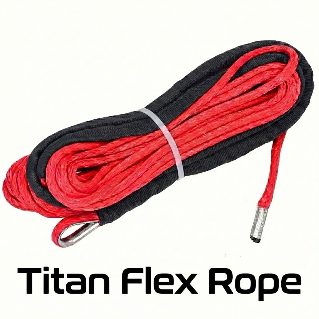 OX Winch Replacement Red Synthetic Rope – 10mm x 23m