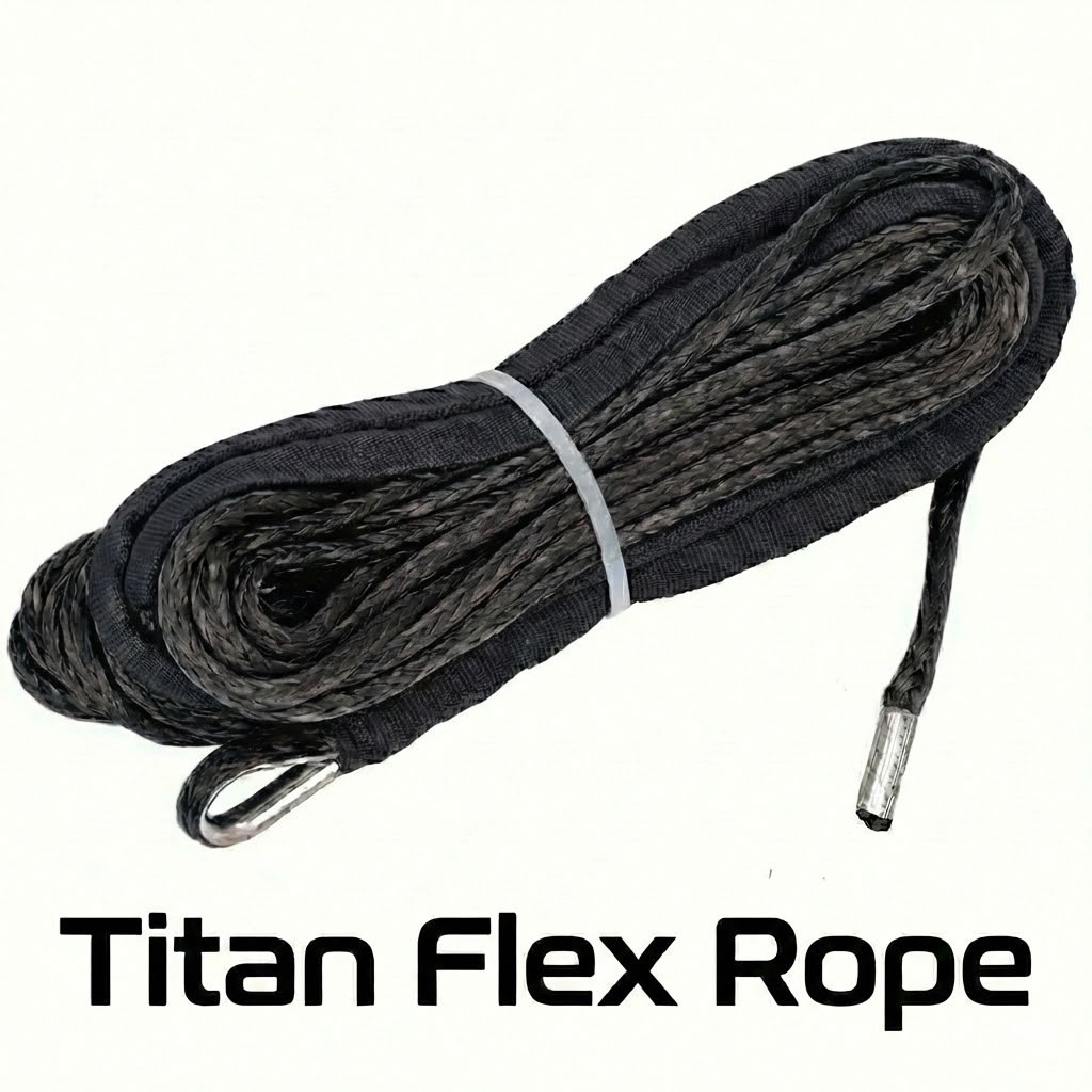 OX Winch Replacement Black Synthetic Rope – 10mm x 23m